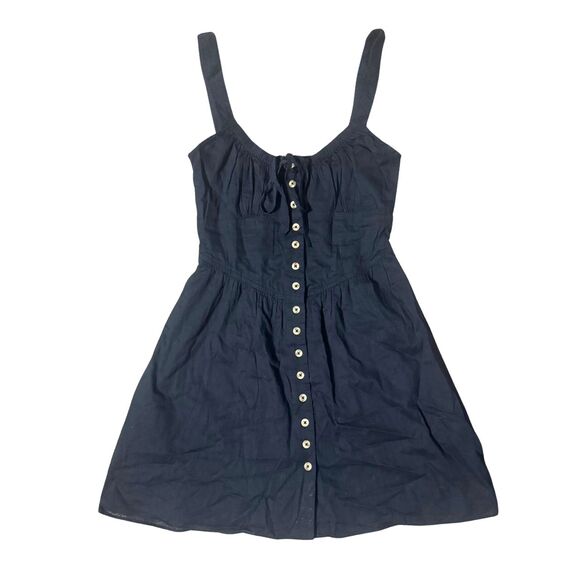 Black BDG Size XS Cottage Goth Western Milkmaid Button Front Mini Peasant Dress - Picture 1 of 6